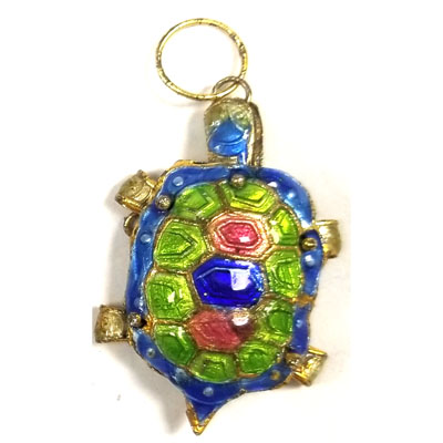 ENAMEL TURTLE 25X35MM LIGHT BLUE